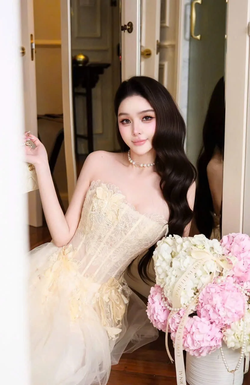 strapless sheer corset